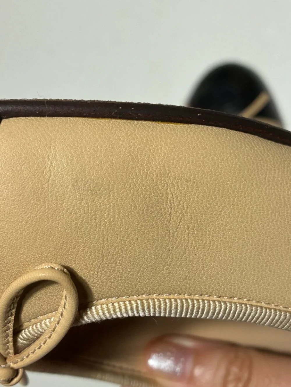 Chanel Classic Beige Black Ballet Flats 35.5